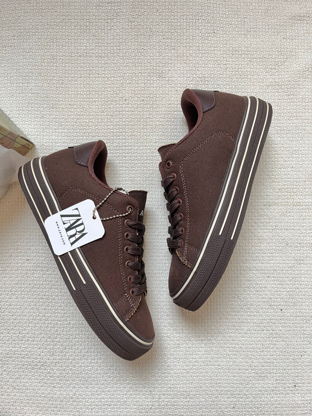 کتونی زارا قهوهای زنانه | ZARA