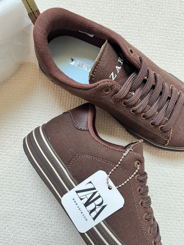 کتونی زارا قهوهای زنانه | ZARA